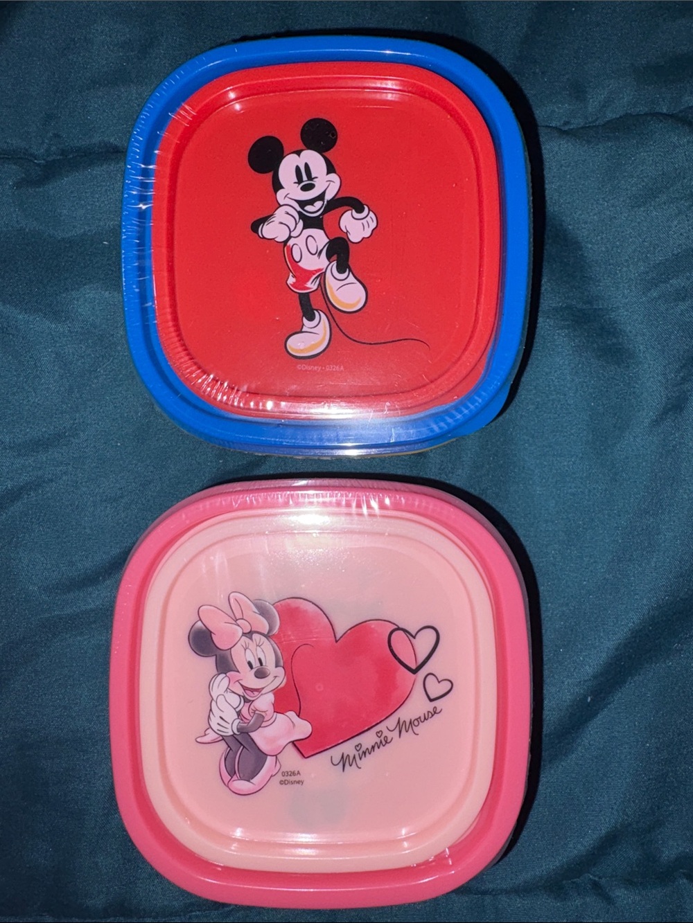 Disney Mickey & Minnie Square Snack Containers - 2pk x 2